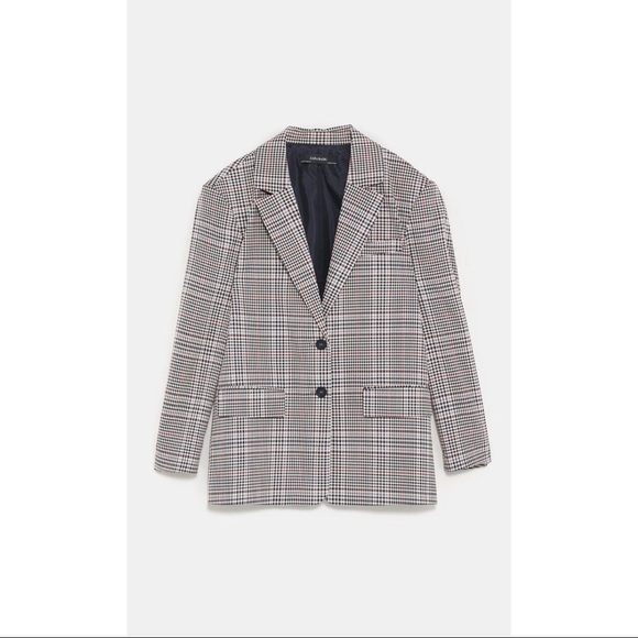 Zara Plaid Check Blazer Jacket - Picture 4 of 7